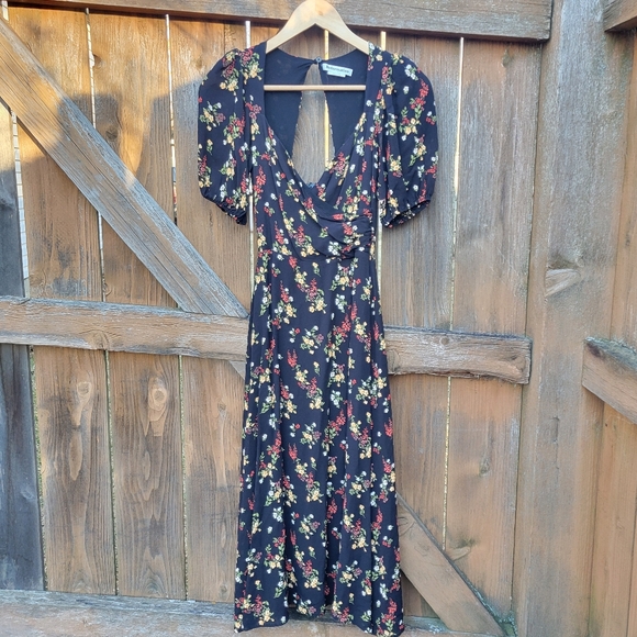 REFORMATION Wildflower Midi Dress with Puff Sleeves size 2 - Picture 4 of 11